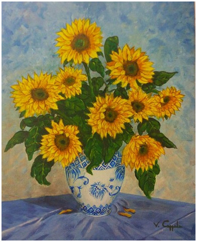 Acrilici - Vaso con Girasoli