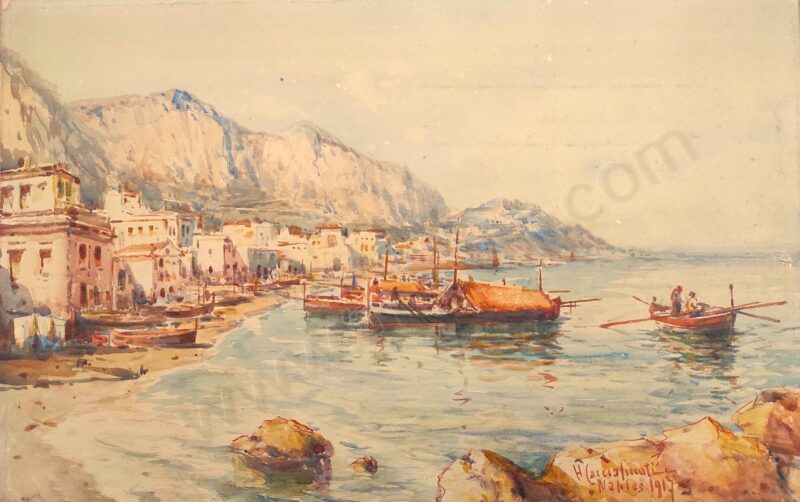 Acquerello e tempera H. Cacciapuoti